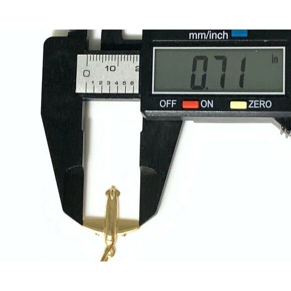 18K Gold 17.5 inches Necklace Airplane Pendant 1.83 grams - Picture 8 of 15